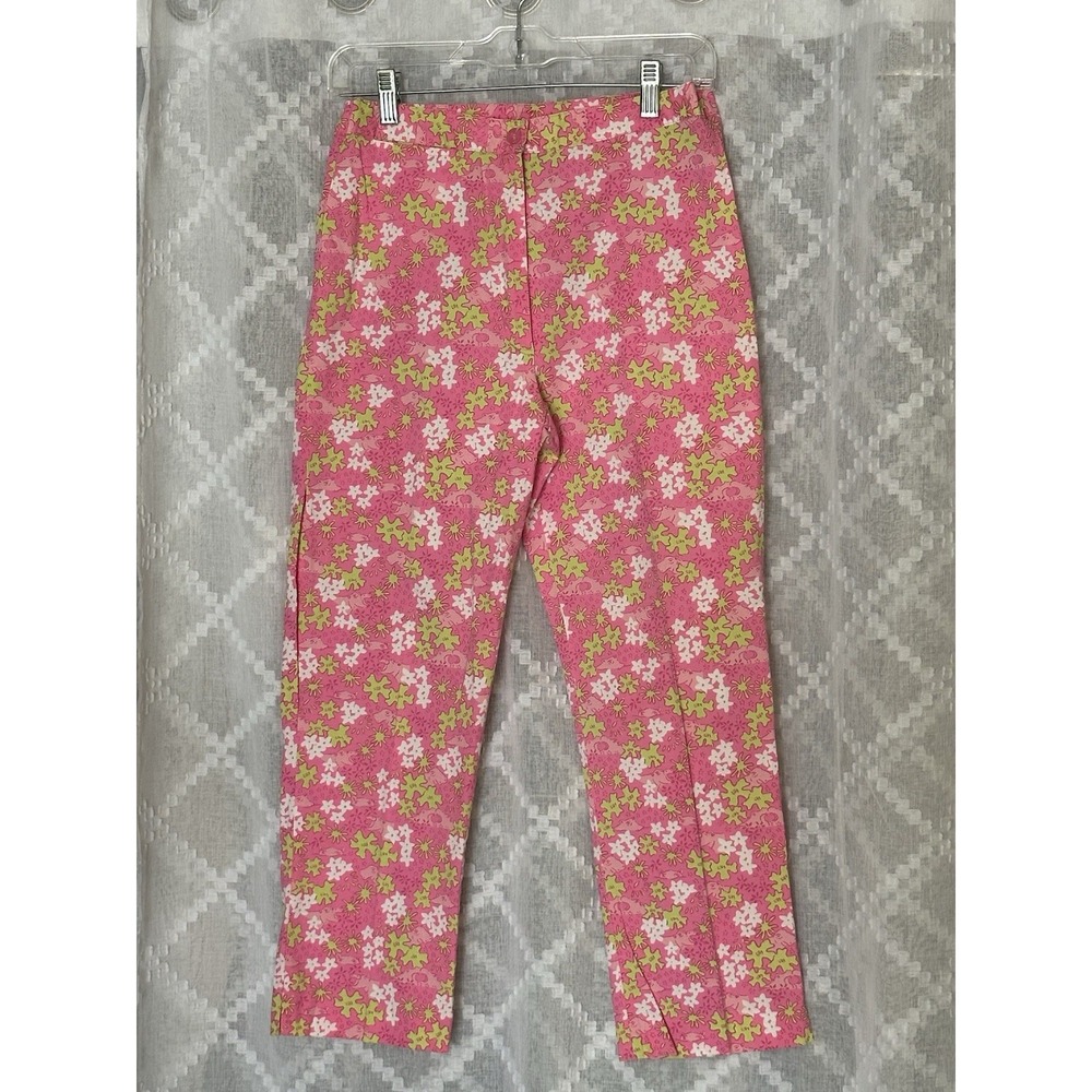 Vintage Lilly Pulitzer Capri Pants Womens 2 Stretch Happy Hippos Resortwear